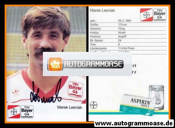 Autogramm Fussball | Bayer Leverkusen | 1989 | Marek LESNIAK