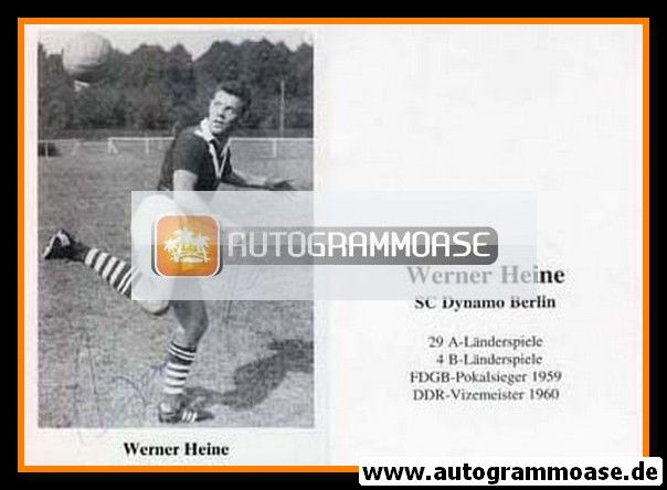 Autogramm Fussball | BFC Dynamo Berlin | 1960er Retro | Werner HEINE (Portrait SW)