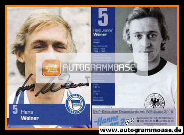 Autogramm Fussball | Hertha BSC Berlin | 2000er Retro | Hans WEINER