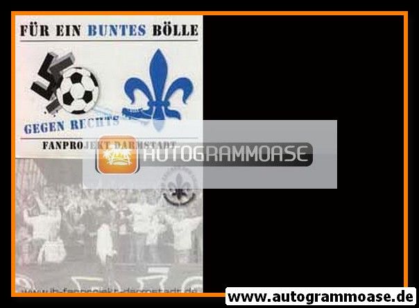 Aufkleber Fussball | SV Darmstadt 98 | 2000er | FÜR EIN BUNTES BÖLLE - GEGEN RECHTS