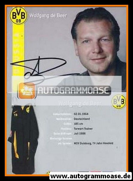 Autogramm Fussball | Borussia Dortmund | 2007 | Wolfgang DE BEER