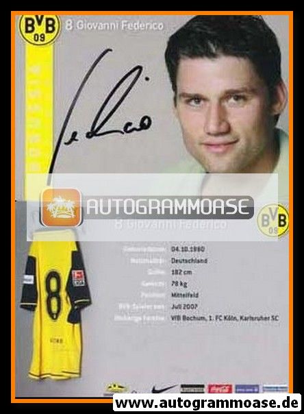 Autogramm Fussball | Borussia Dortmund | 2007 | Giovanni FEDERICO