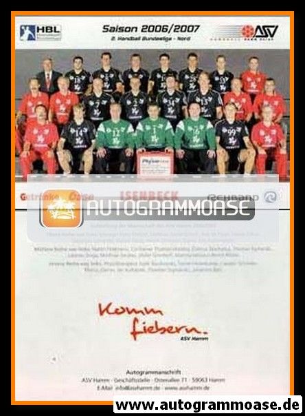 Mannschaftskarte Handball | ASV Hamm | 2006
