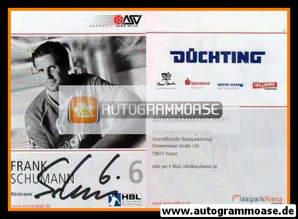 Autogramm Handball | ASV Hamm | 2008 | Frank SCHUMANN
