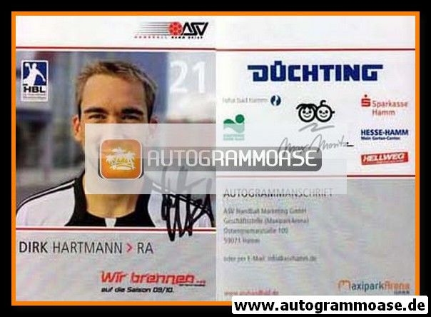 Autogramm Handball | ASV Hamm | 2009 | Dirk HARTMANN