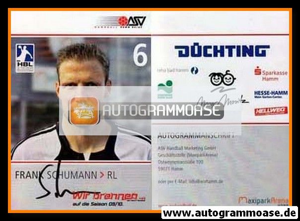 Autogramm Handball | ASV Hamm | 2009 | Frank SCHUMANN