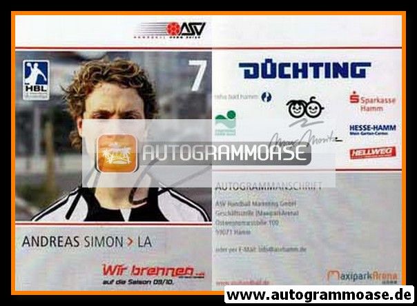 Autogramm Handball | ASV Hamm | 2009 | Andreas SIMON