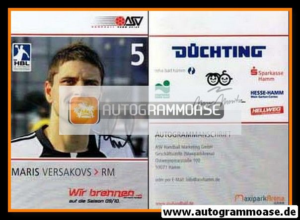 Autogramm Handball | ASV Hamm | 2009 | Maris VERSAKOVS