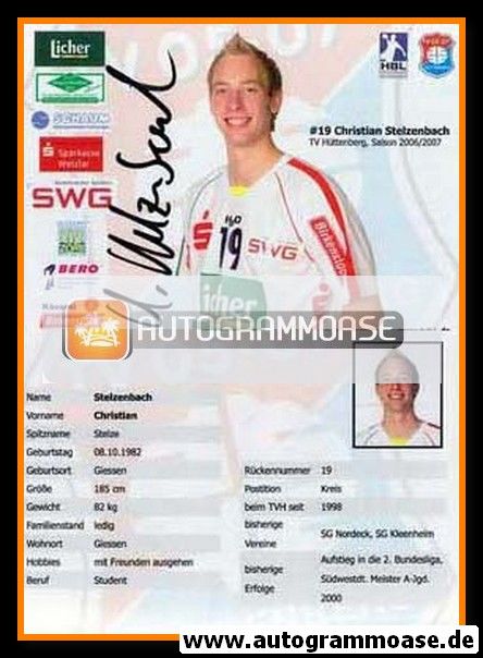 Autogramm Handball | TV Hüttenberg | 2006 | Christian STELZENBACH