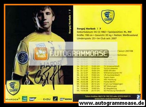 Autogramm Handball | Rhein-Neckar Löwen | 2007 | Sergej HARBOK
