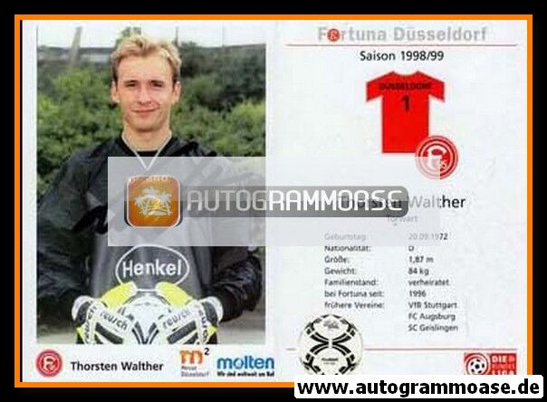 Autogramm Fussball | Fortuna Düsseldorf | 1998 | Thorsten WALTHER 