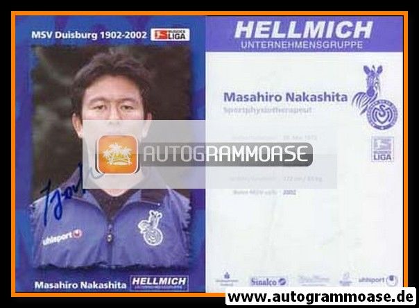 Autogramm Fussball | MSV Duisburg | 2002 | Masahiro NAKASHITA