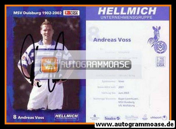 Autogramm Fussball | MSV Duisburg | 2002 | Andreas VOSS