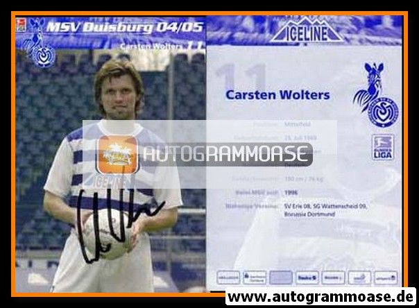 Autogramm Fussball | MSV Duisburg | 2004 | Carsten WOLTERS