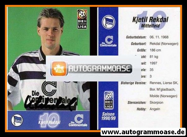 Autogramm Fussball | Hertha BSC Berlin | 1998 | Kjetil REKDAL