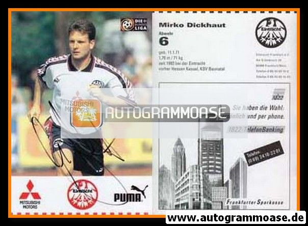 Autogramm Fussball | Eintracht Frankfurt | 1996 | Mirko DICKHAUT