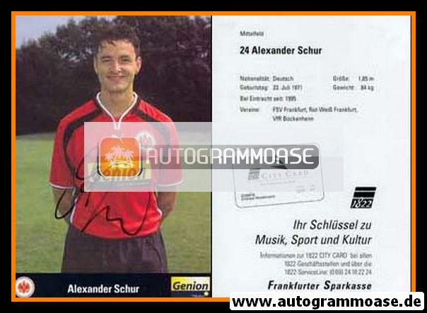 Autogramm Fussball | Eintracht Frankfurt | 2000 | Alexander SCHUR