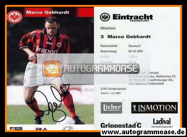 Autogramm Fussball | Eintracht Frankfurt | 2001 | Marco GEBHARDT