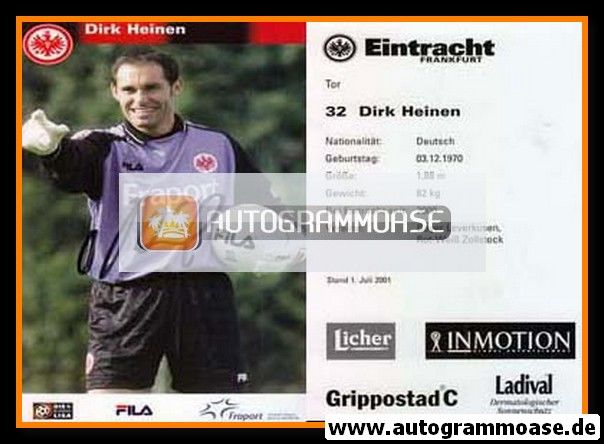 Autogramm Fussball | Eintracht Frankfurt | 2001 | Dirk HEINEN