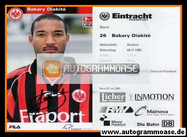 Autogramm Fussball | Eintracht Frankfurt | 2002 | Bakary DIAKITE
