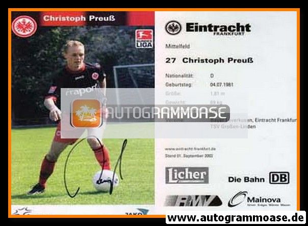 Autogramm Fussball | Eintracht Frankfurt | 2003 | Christoph PREUSS