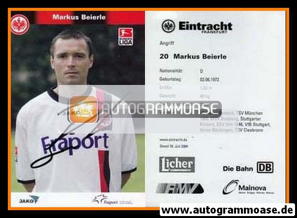Autogramm Fussball | Eintracht Frankfurt | 2004 | Markus BEIERLE