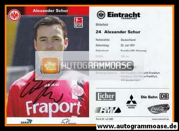 Autogramm Fussball | Eintracht Frankfurt | 2005 | Alexander SCHUR