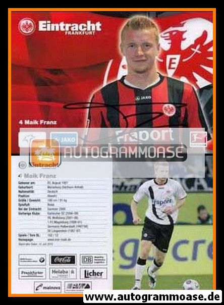 Autogramm Fussball | Eintracht Frankfurt | 2010 | Maik FRANZ