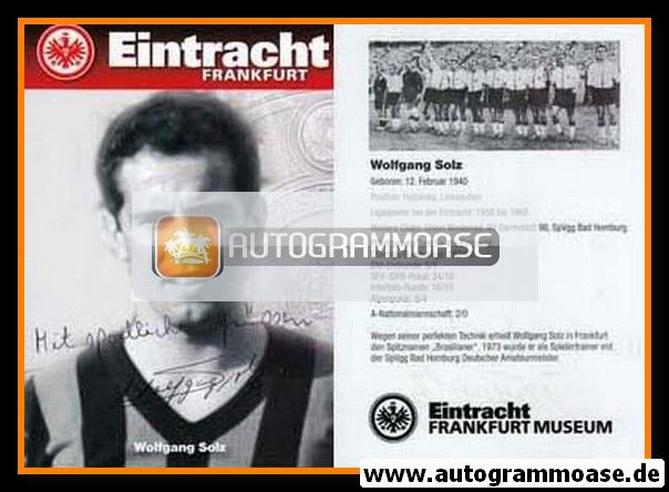 Autogramm Fussball | Eintracht Frankfurt | 1960er Retro | Wolfgang SOLZ (Museum)