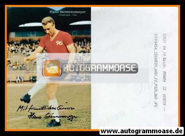 Autogramm Fussball | Hannover 96 | 1960er Foto | Hans SIEMENSMEYER (Portrait Color)
