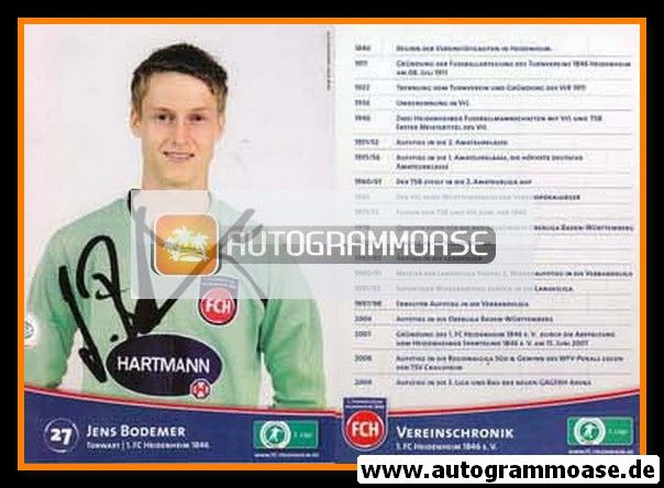 Autogramm Fussball | 1. FC Heidenheim 1846 | 2009 | Jens BODEMER