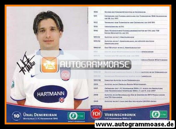 Autogramm Fussball | 1. FC Heidenheim 1846 | 2009 | Ünal DEMIRKIRAN