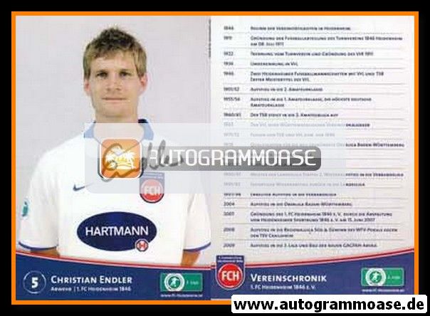Autogramm Fussball | 1. FC Heidenheim 1846 | 2009 | Christian ENDLER