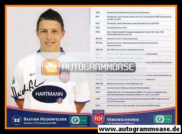 Autogramm Fussball | 1. FC Heidenheim 1846 | 2009 | Bastian HEIDENFELDER