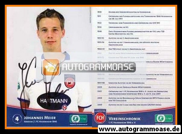 Autogramm Fussball | 1. FC Heidenheim 1846 | 2009 | Johannes MEIER