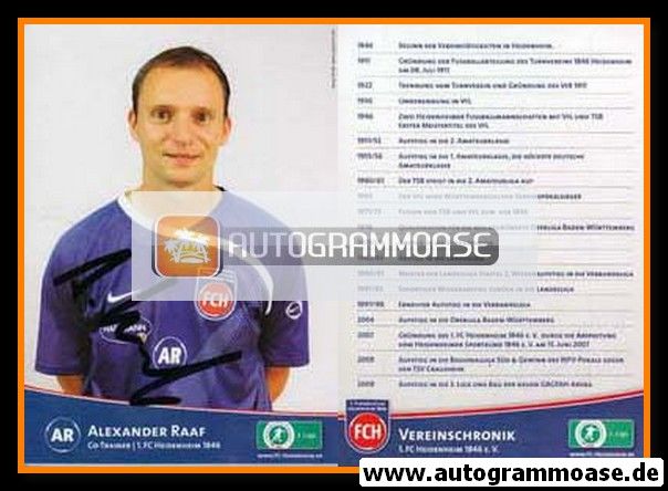 Autogramm Fussball | 1. FC Heidenheim 1846 | 2009 | Alexander RAAF