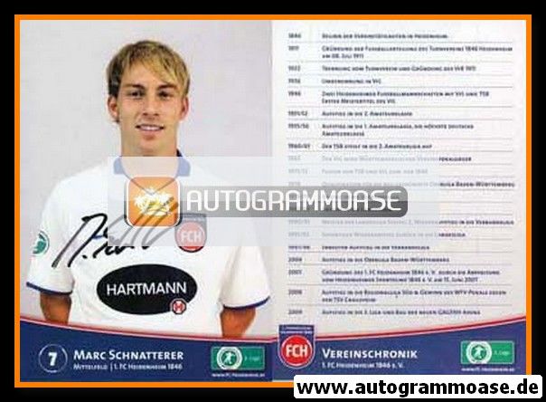 Autogramm Fussball | 1. FC Heidenheim 1846 | 2009 | Marc SCHNATTERER