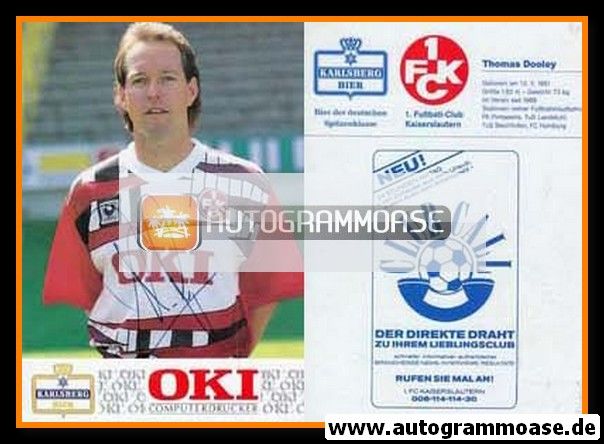 Autogramm Fussball | 1. FC Kaiserslautern | 1991 | Thomas DOOLEY (Logo)