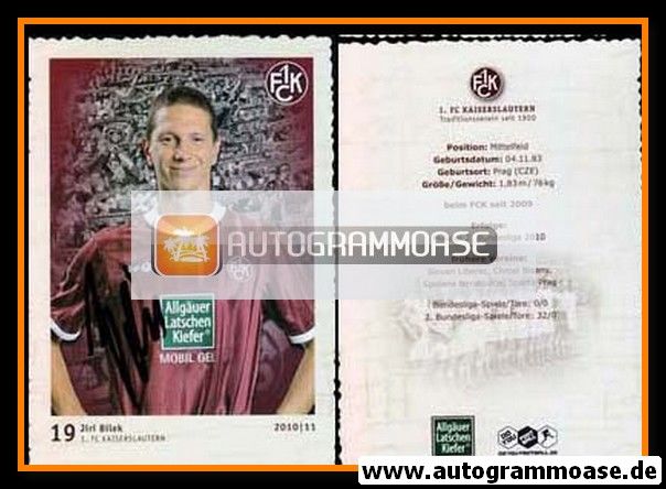 Autogramm Fussball | 1. FC Kaiserslautern | 2010 | Jiri BILEK