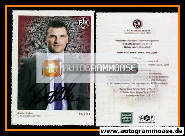 Autogramm Fussball | 1. FC Kaiserslautern | 2010 | Marco HABER