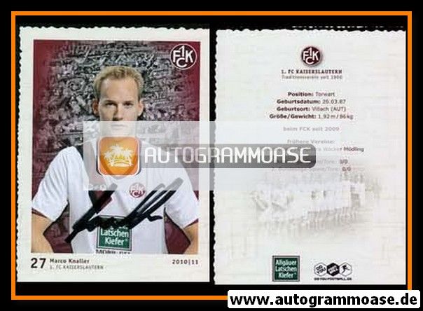Autogramm Fussball | 1. FC Kaiserslautern | 2010 | Marco KNALLER