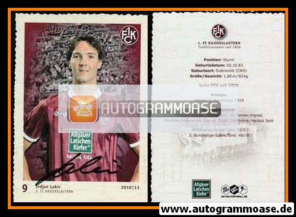 Autogramm Fussball | 1. FC Kaiserslautern | 2010 | Srdjan LAKIC