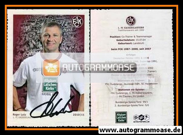 Autogramm Fussball | 1. FC Kaiserslautern | 2010 | Roger LUTZ