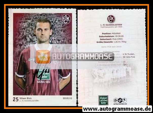 Autogramm Fussball | 1. FC Kaiserslautern | 2010 | Stiven RIVIC