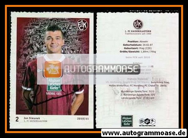 Autogramm Fussball | 1. FC Kaiserslautern | 2010 | Jan SIMUNEK
