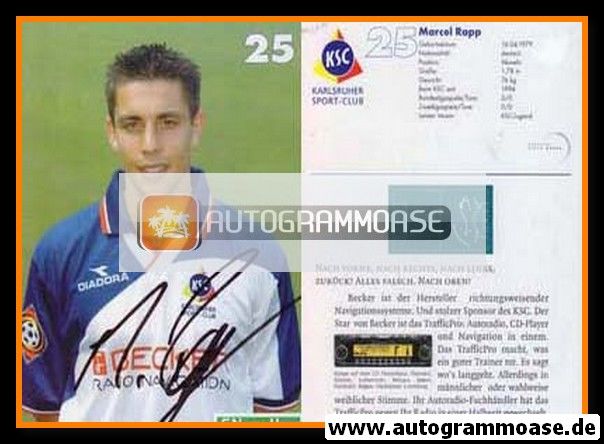 Autogramm Fussball | Karlsruher SC | 1999 | Marcel RAPP