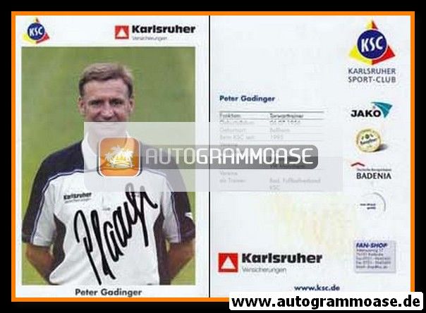 Autogramm Fussball | Karlsruher SC | 2002 | Peter GADINGER