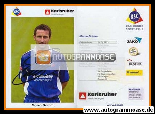 Autogramm Fussball | Karlsruher SC | 2002 | Marco GRIMM