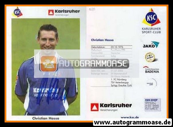 Autogramm Fussball | Karlsruher SC | 2002 | Christian HASSA