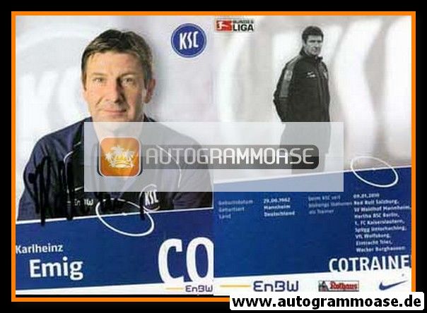 Autogramm Fussball | Karlsruher SC | 2009 | Karlheinz EMIG